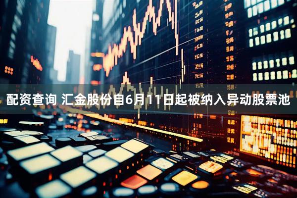 配资查询 汇金股份自6月11日起被纳入异动股票池